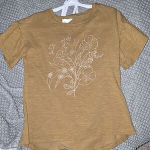 Rylee + Cru Mustard Floral Tee